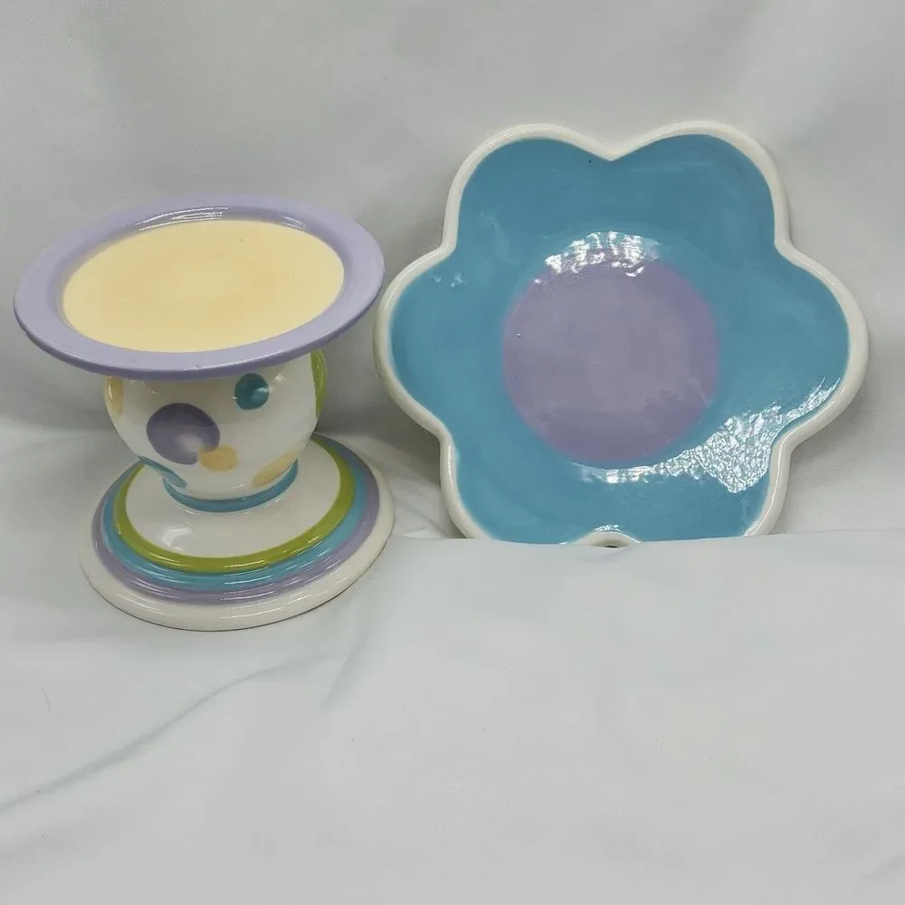 🔥PartyLite Pastel Lively Pillar Candle Holder Set - Picture 7 of 13